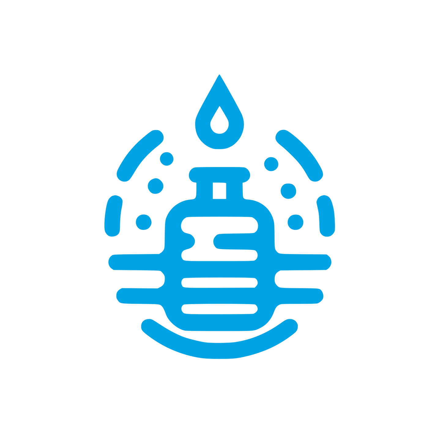 Water Bottle Logo #00a3e4