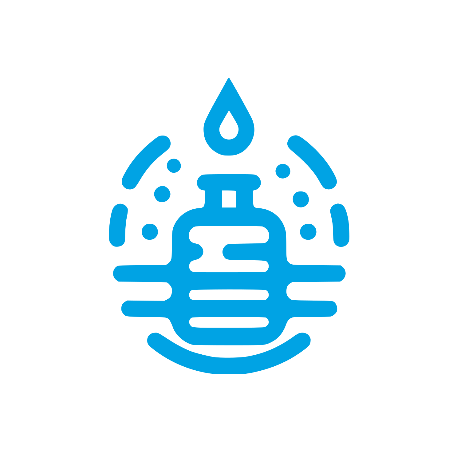 Water Bottle Logo #00a3e4