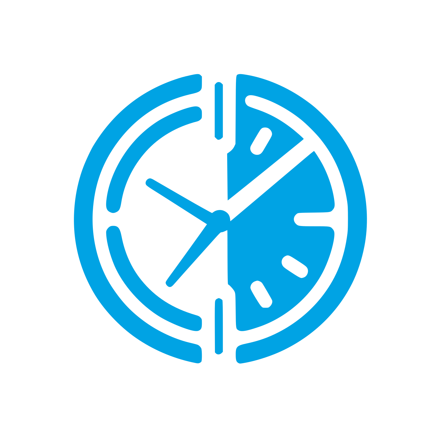 Clock Logo Design #00a3e4