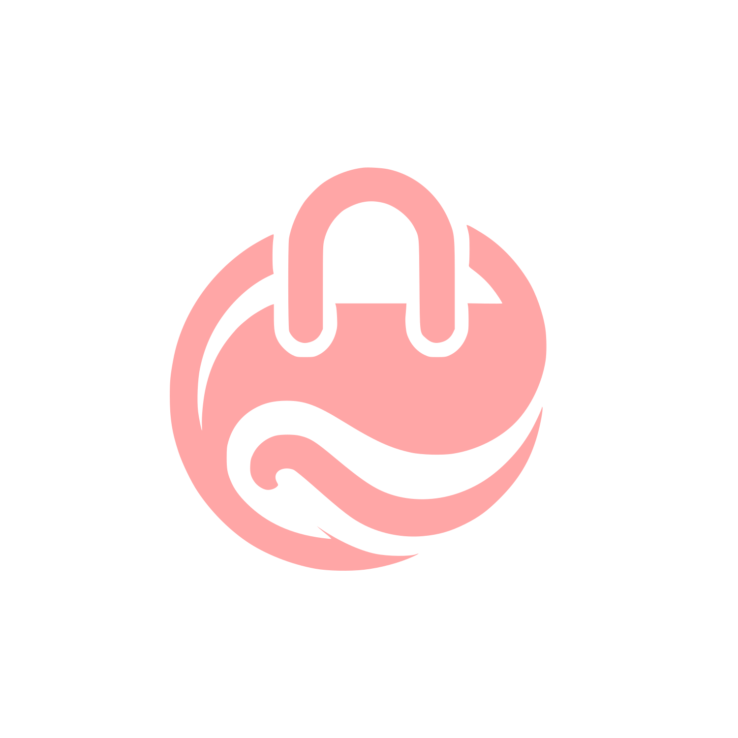 Wave Lock Logo #ffa6a6