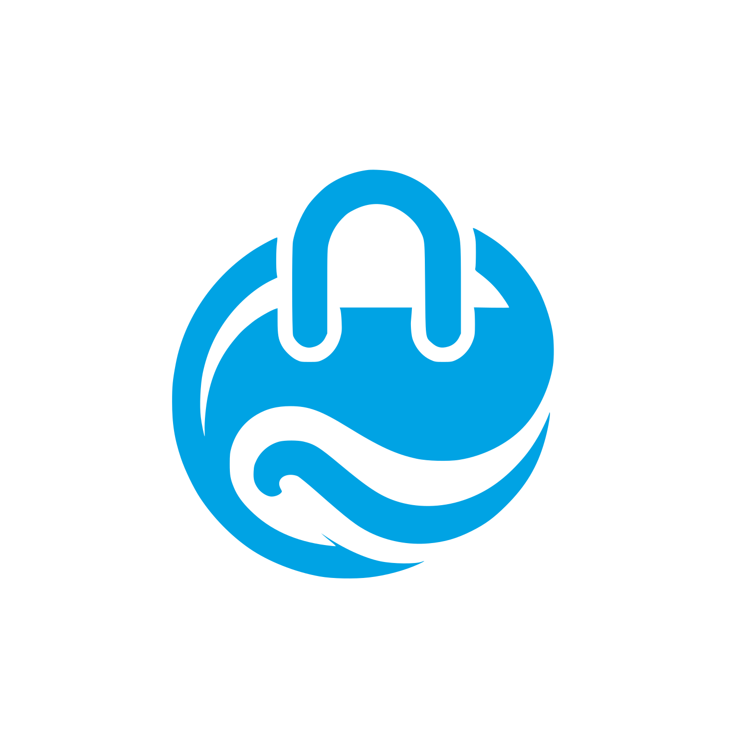 Wave Lock Logo #00a3e4