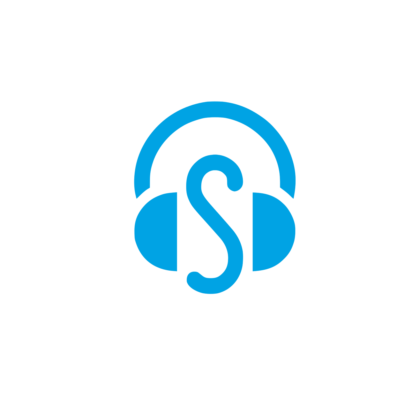 Logo with Headphones Design #00a3e4