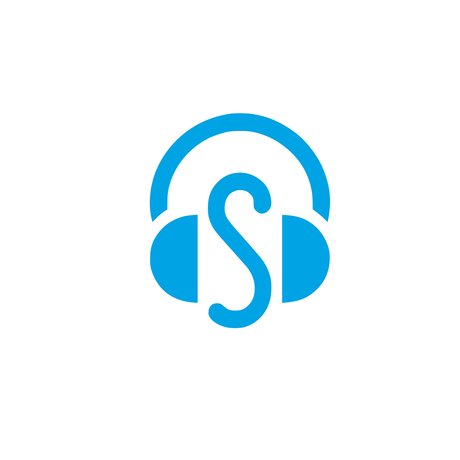 Logo with Headphones Design #00a3e4