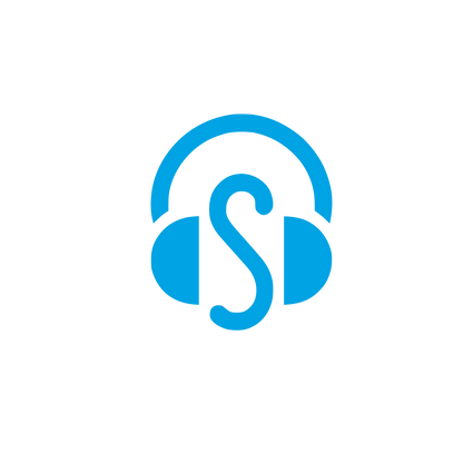 Logo with Headphones Design #00a3e4