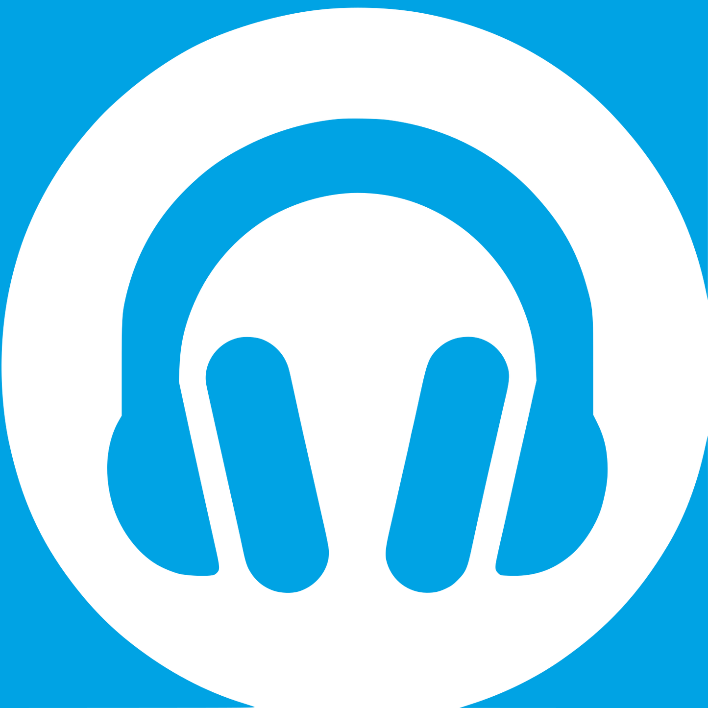 Logo with Headphones Design #00a3e4