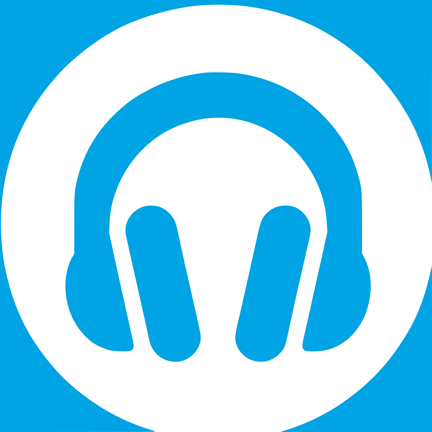 Logo with Headphones Design #00a3e4