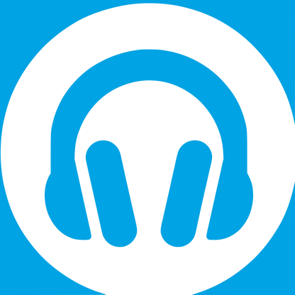 Logo with Headphones Design #00a3e4