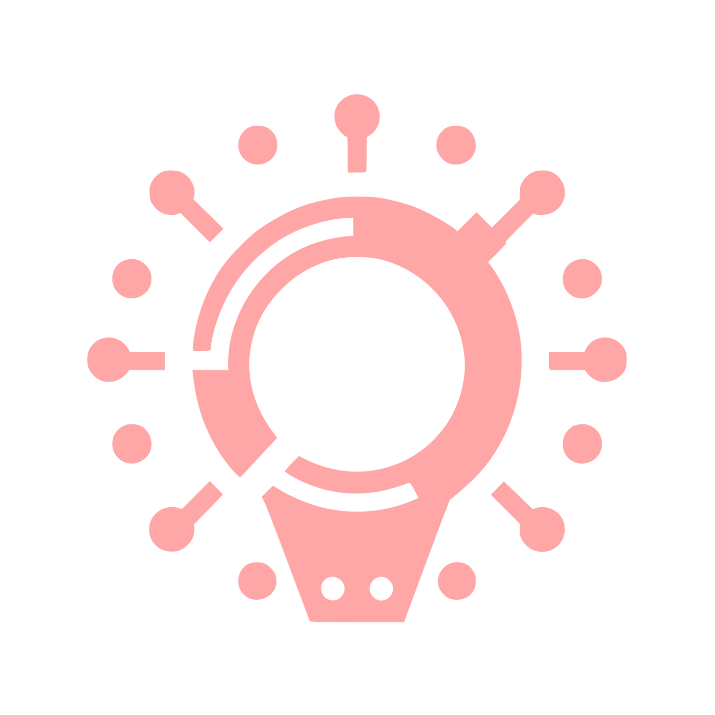 Lightbulb with Connected Nodes Icon #ffa6a6