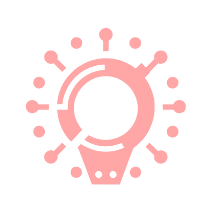 Lightbulb with Connected Nodes Icon #ffa6a6