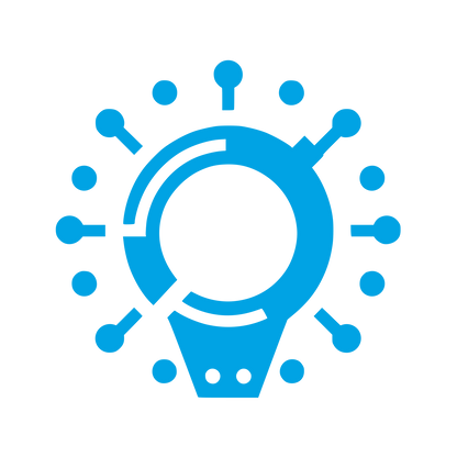 Lightbulb with Connected Nodes Icon #00a3e4
