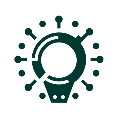 Lightbulb with Connected Nodes Icon #003932