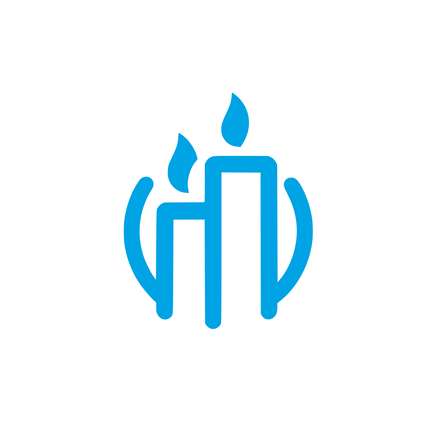Logo with Flames #00a3e4