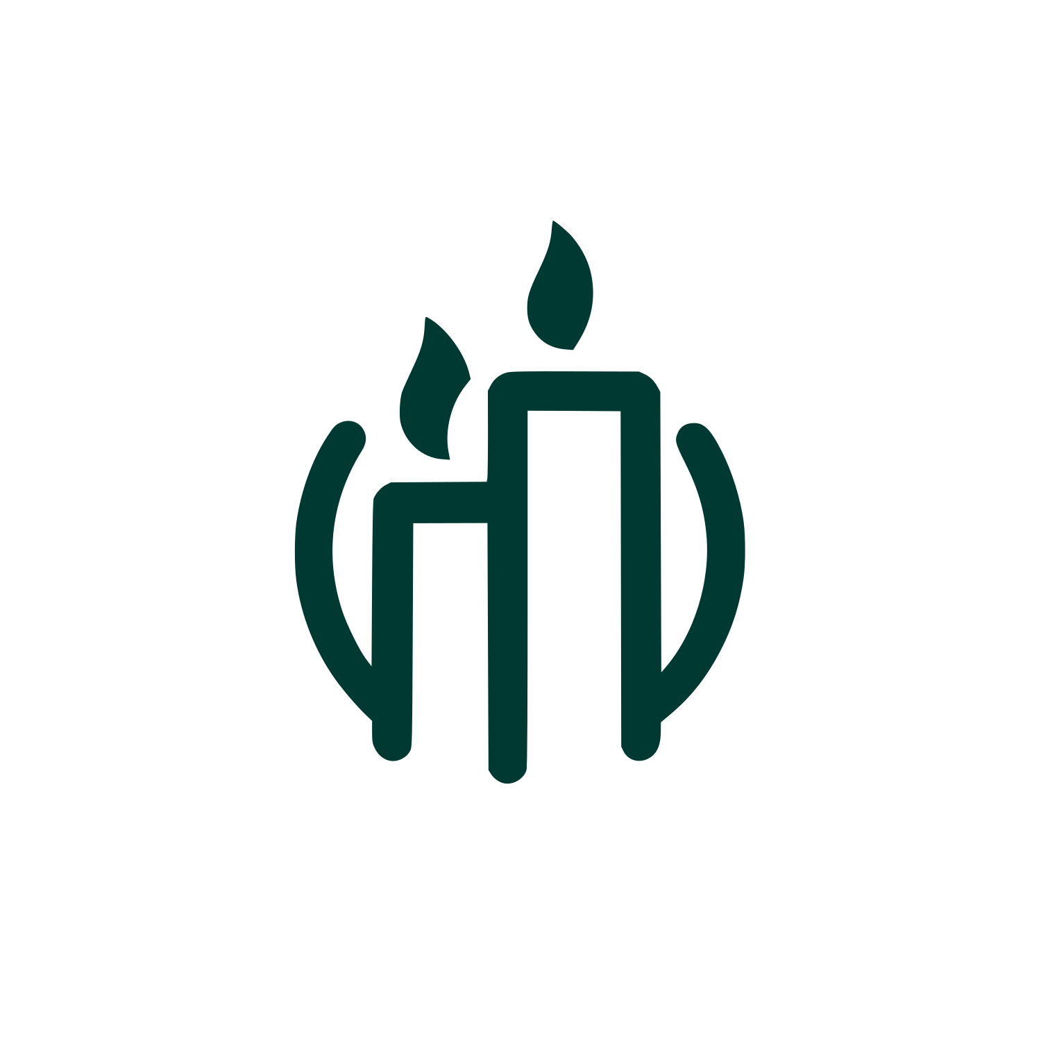 Logo with Flames #003932