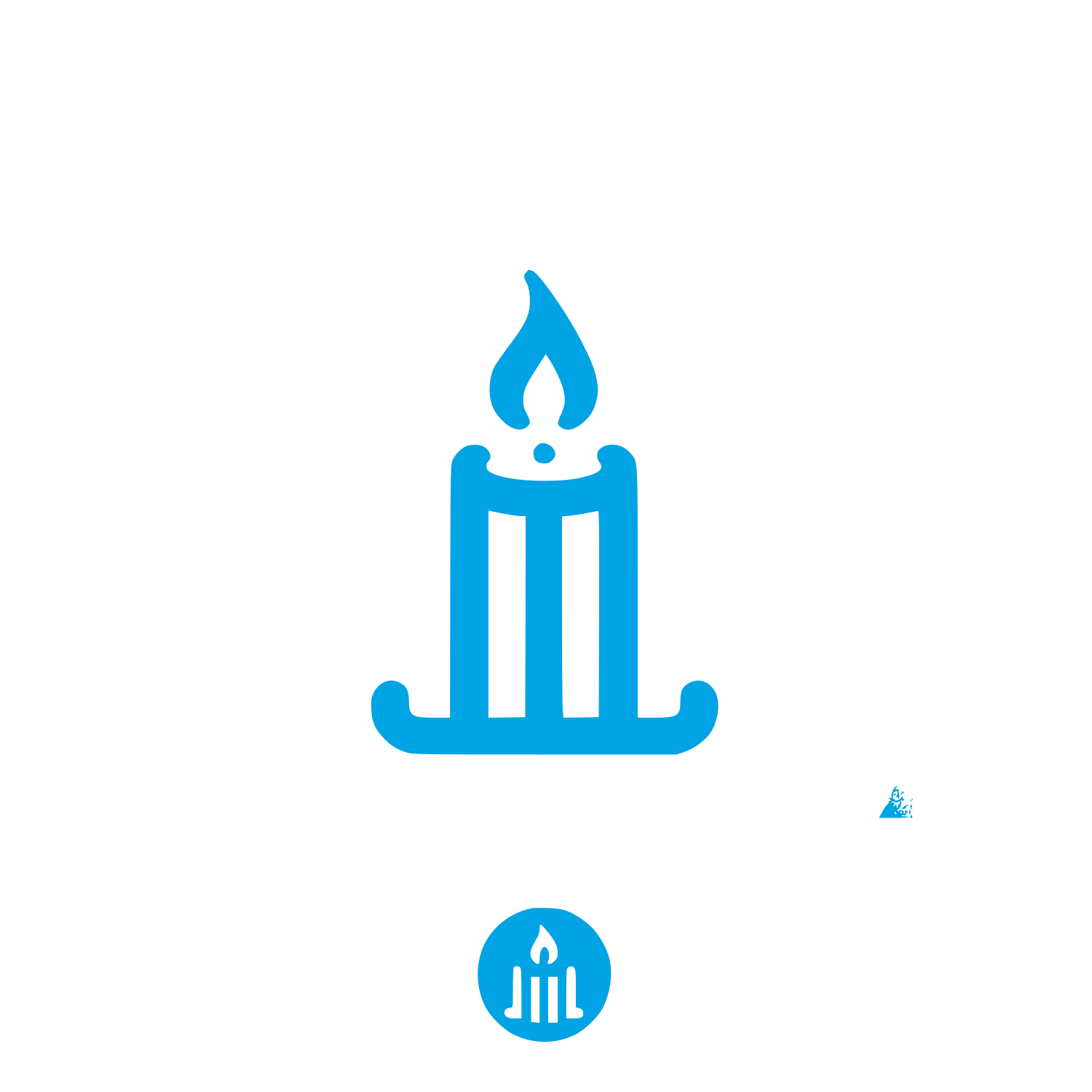 Candle Logo Design #00a3e4