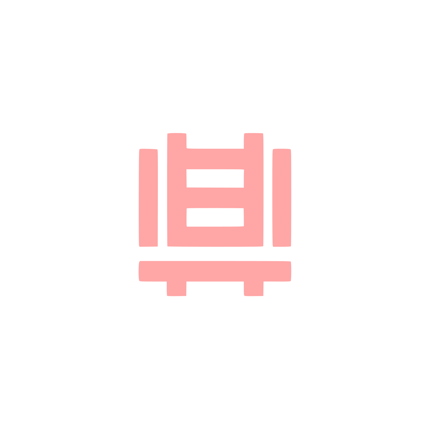Bed Frame Furniture Icon #ffa6a6