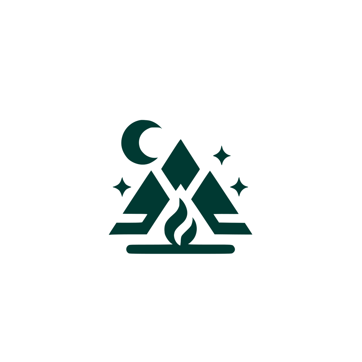 Mountain Campfire Logo #003932