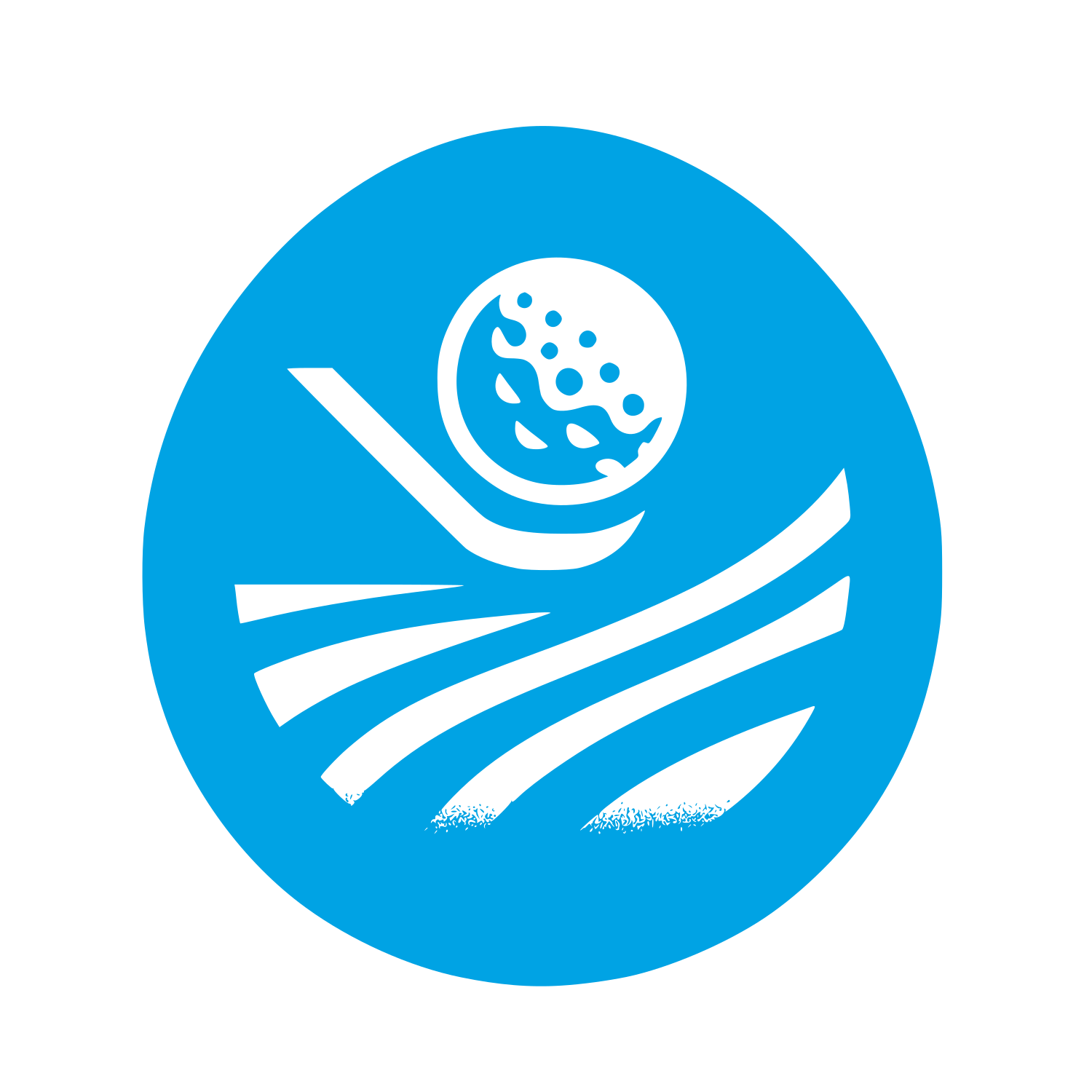 Golf Swing Logo Design #00a3e4