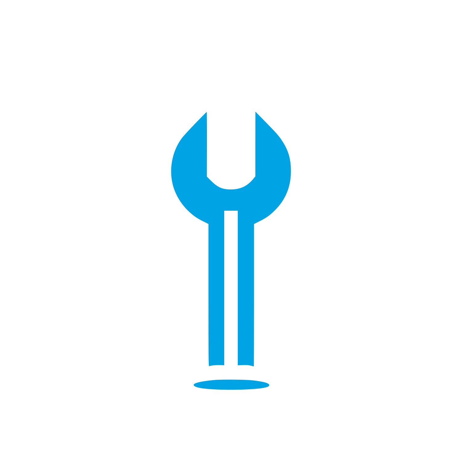 Wrench Logo Design #00a3e4