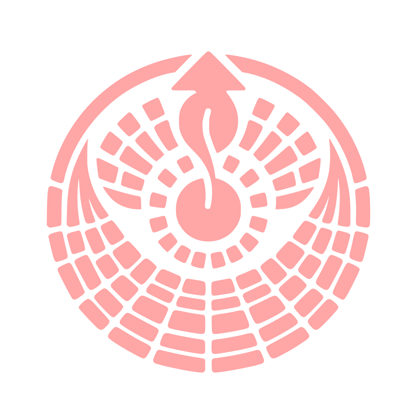 Sun with Wings Badge Icon #ffa6a6