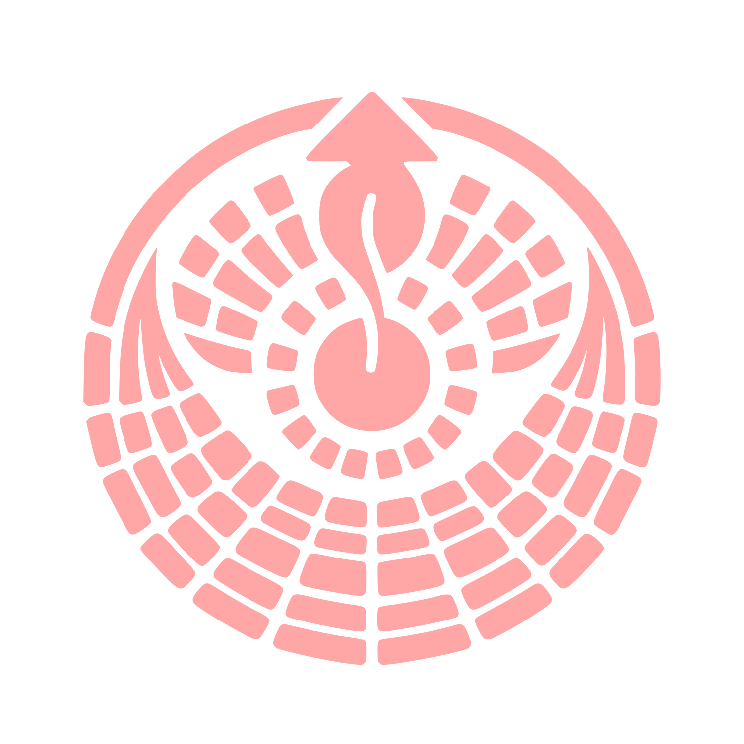 Sun with Wings Badge Icon #ffa6a6