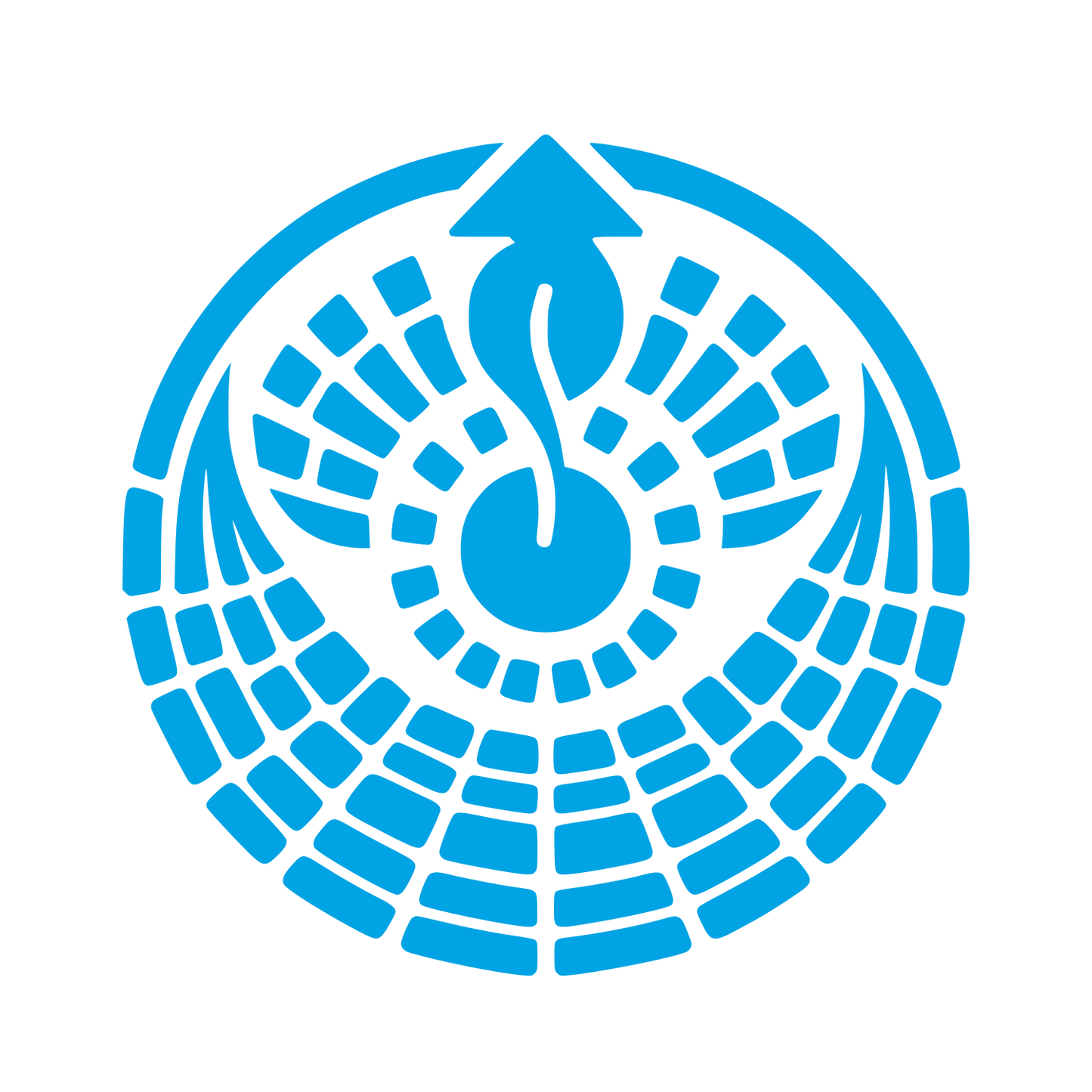 Sun with Wings Badge Icon #00a3e4