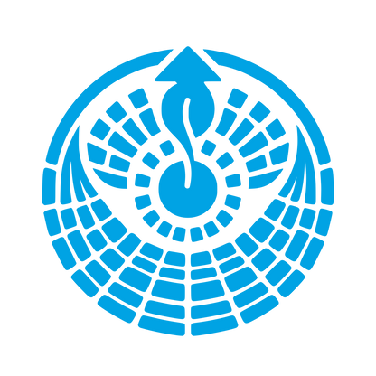 Sun with Wings Badge Icon #00a3e4