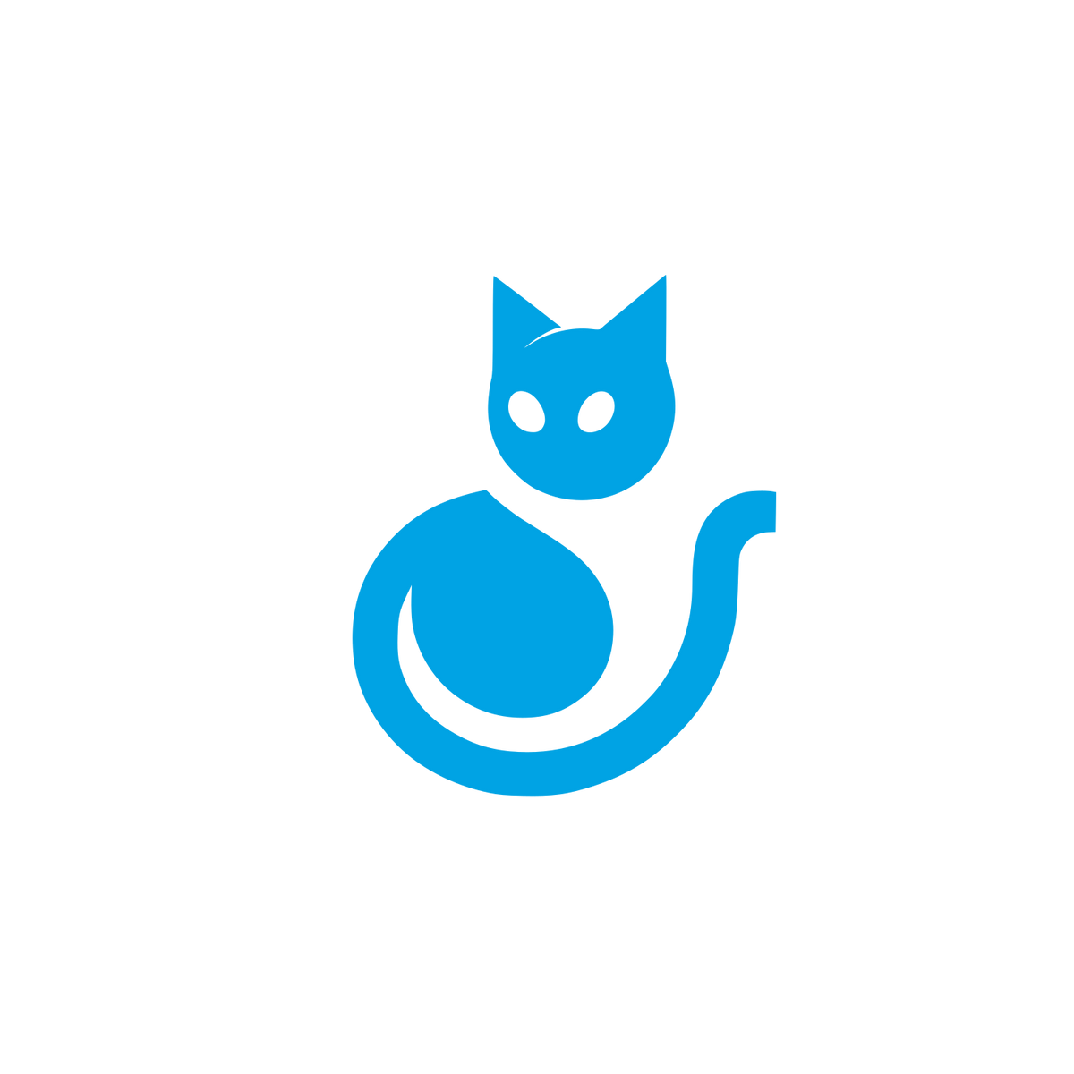 Cat Logo Design #00a3e4