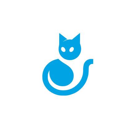 Cat Logo Design #00a3e4