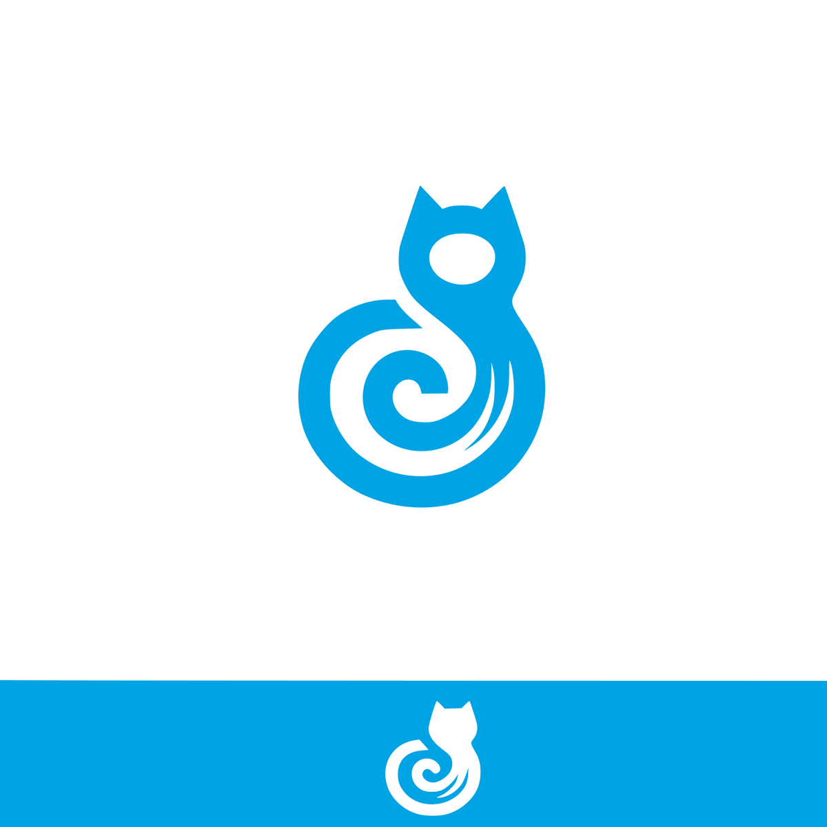 Cat Logo Design #00a3e4