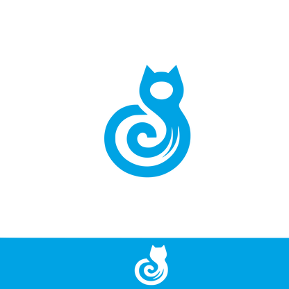 Cat Logo Design #00a3e4
