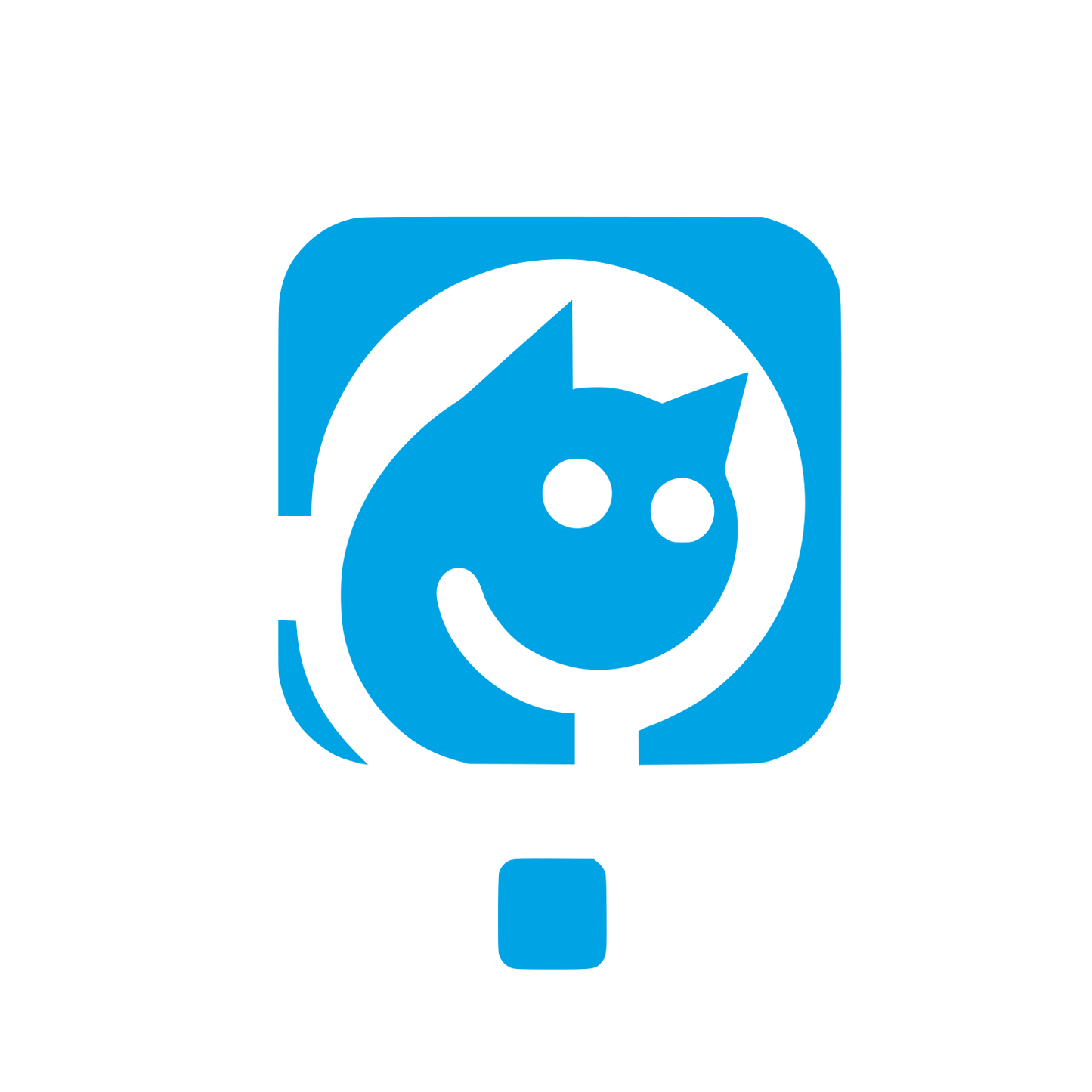 Cat Logo Design #00a3e4