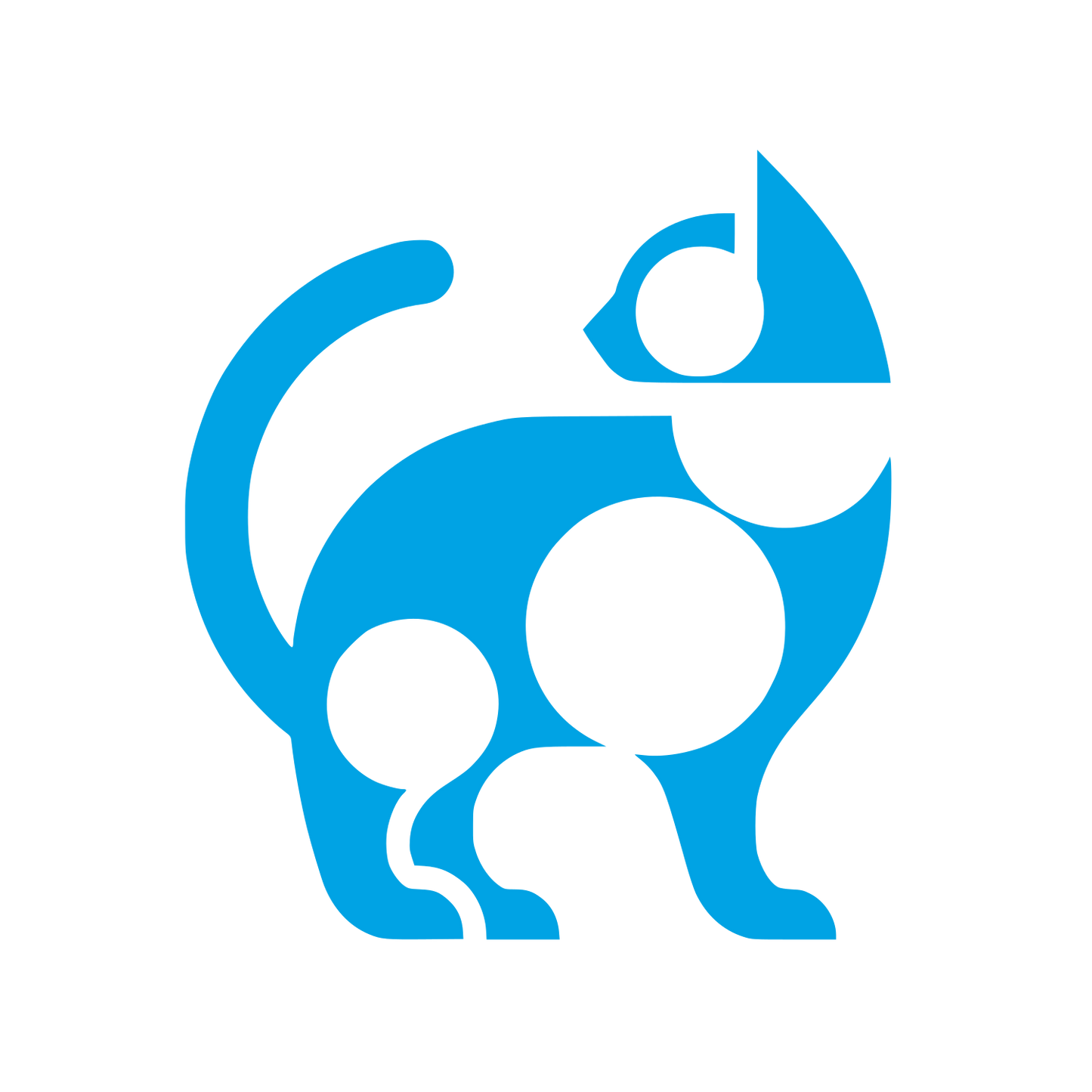 Cat Logo Design #00a3e4