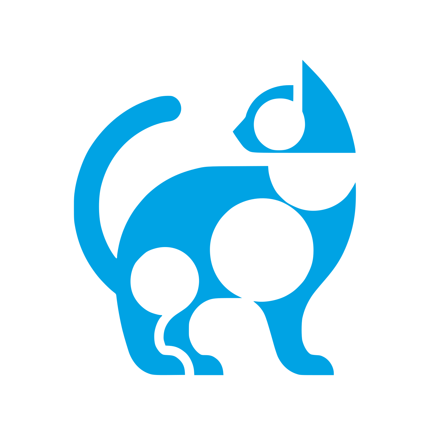 Cat Logo Design #00a3e4