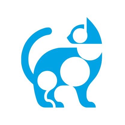 Cat Logo Design #00a3e4