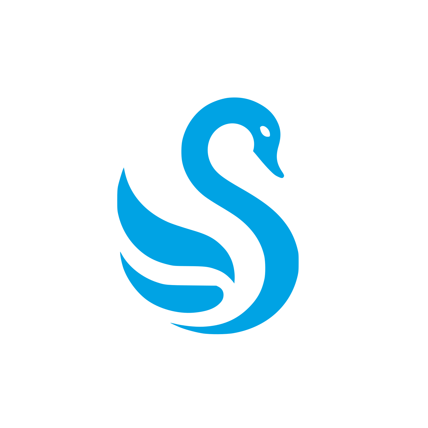 Swan Logo Design #00a3e4