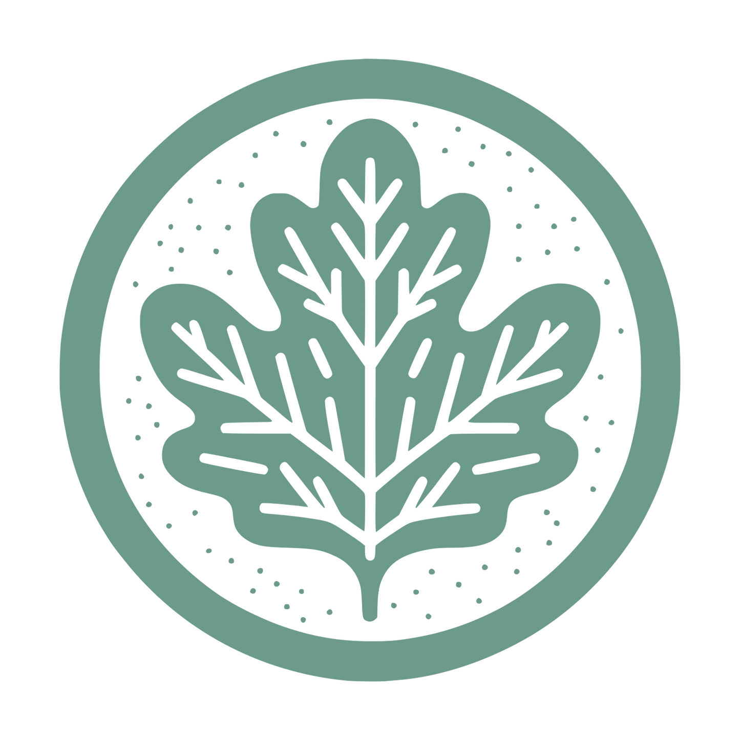 Oak Leaf Circle Logo #6C9A8B