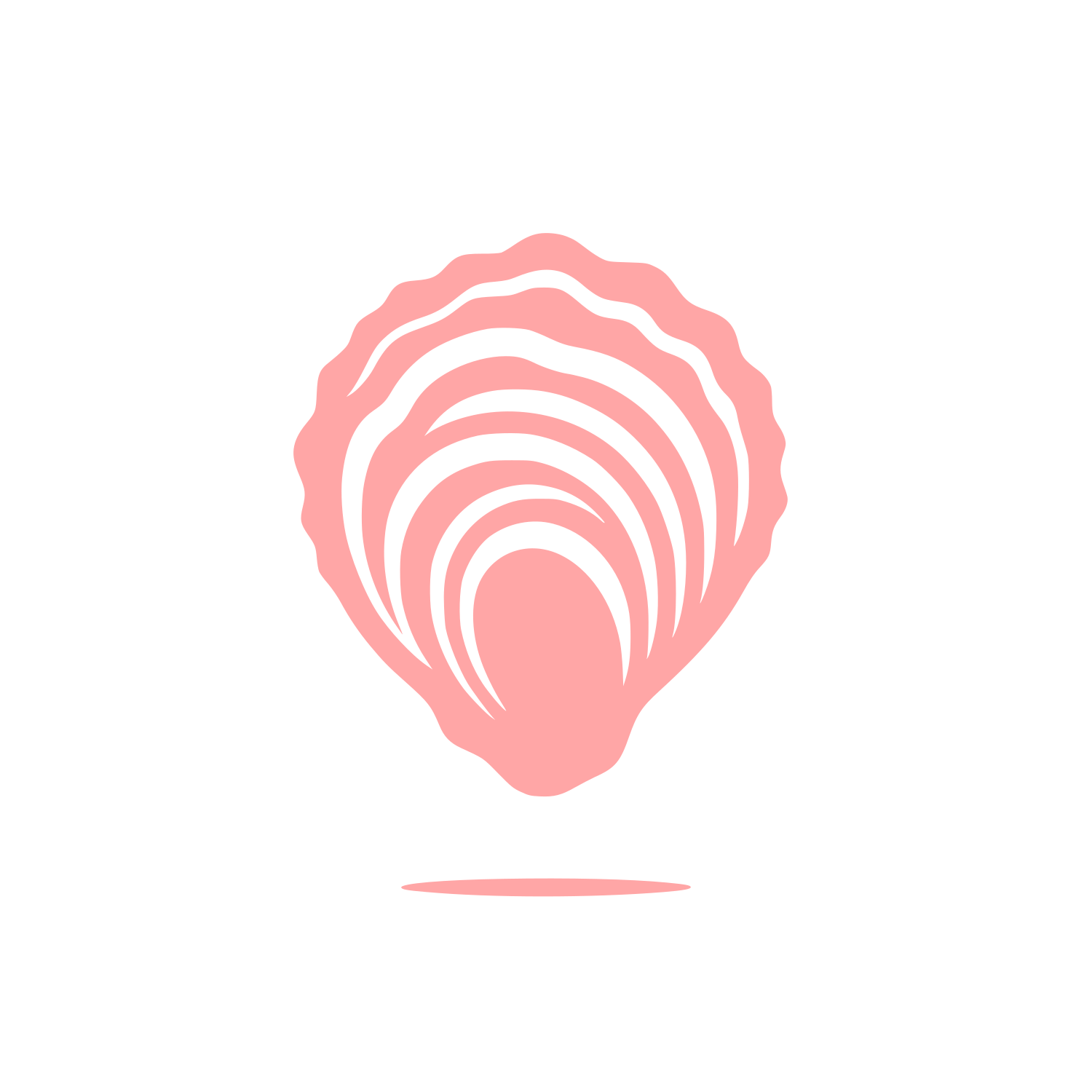 Oyster Shell Logo #ffa6a6