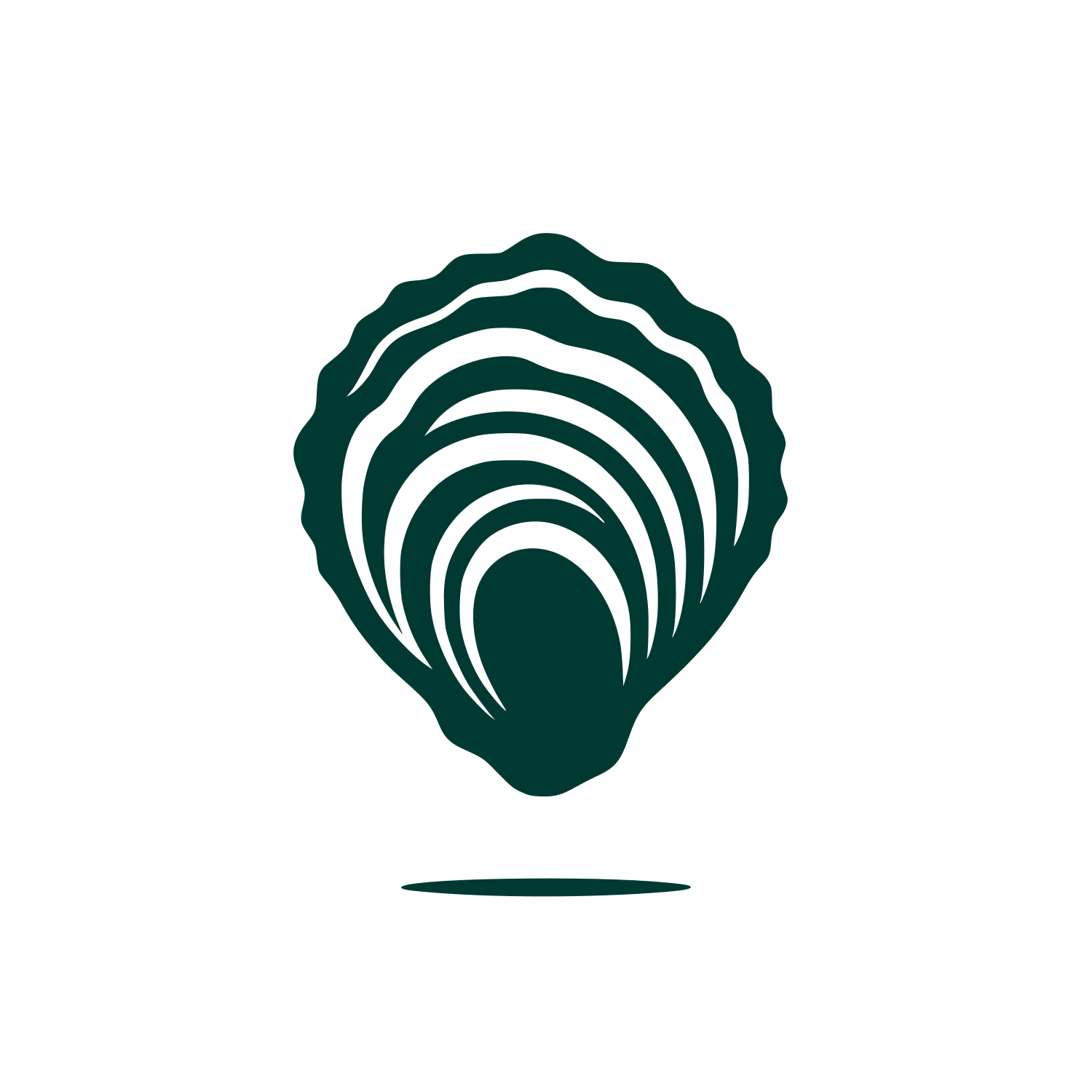 Oyster Shell Logo #003932