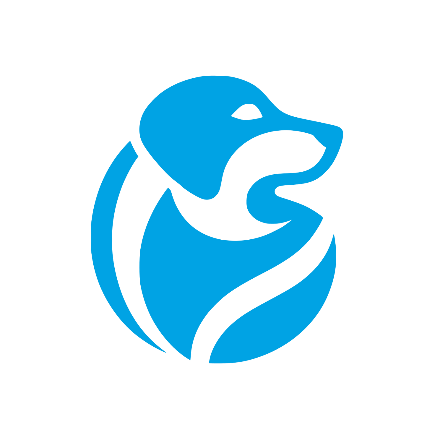 Dog Profile Logo Design #00a3e4