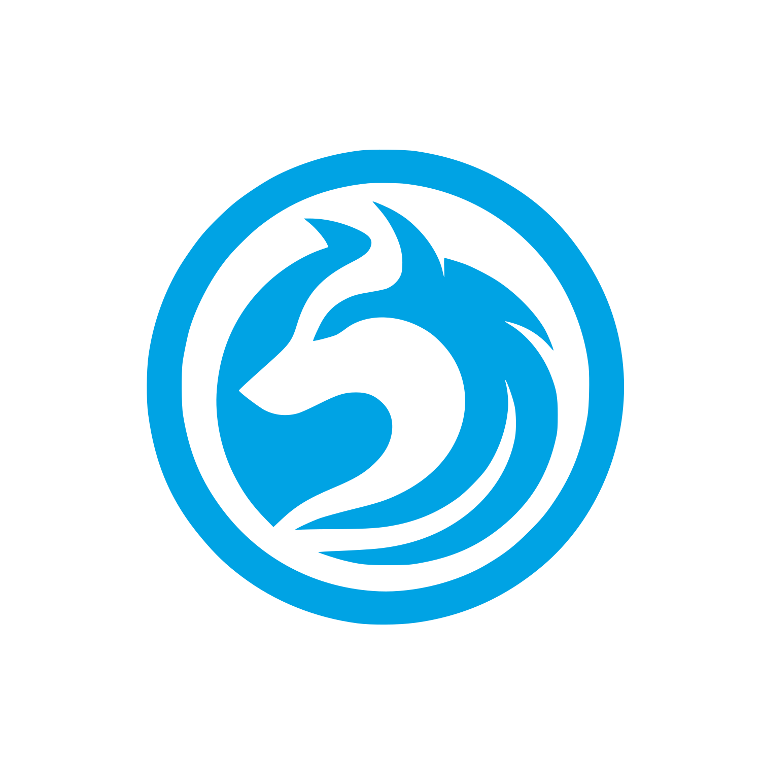 Wolf Emblem Logo #00a3e4