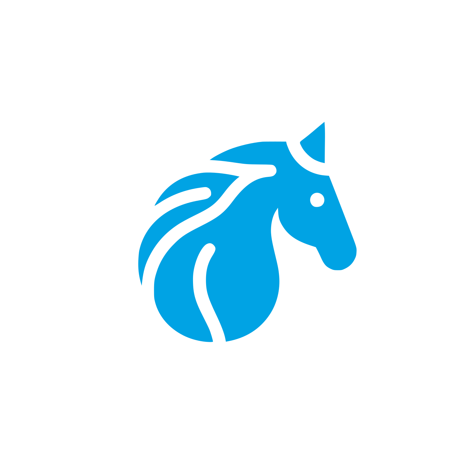 Horse Logo Design #00a3e4