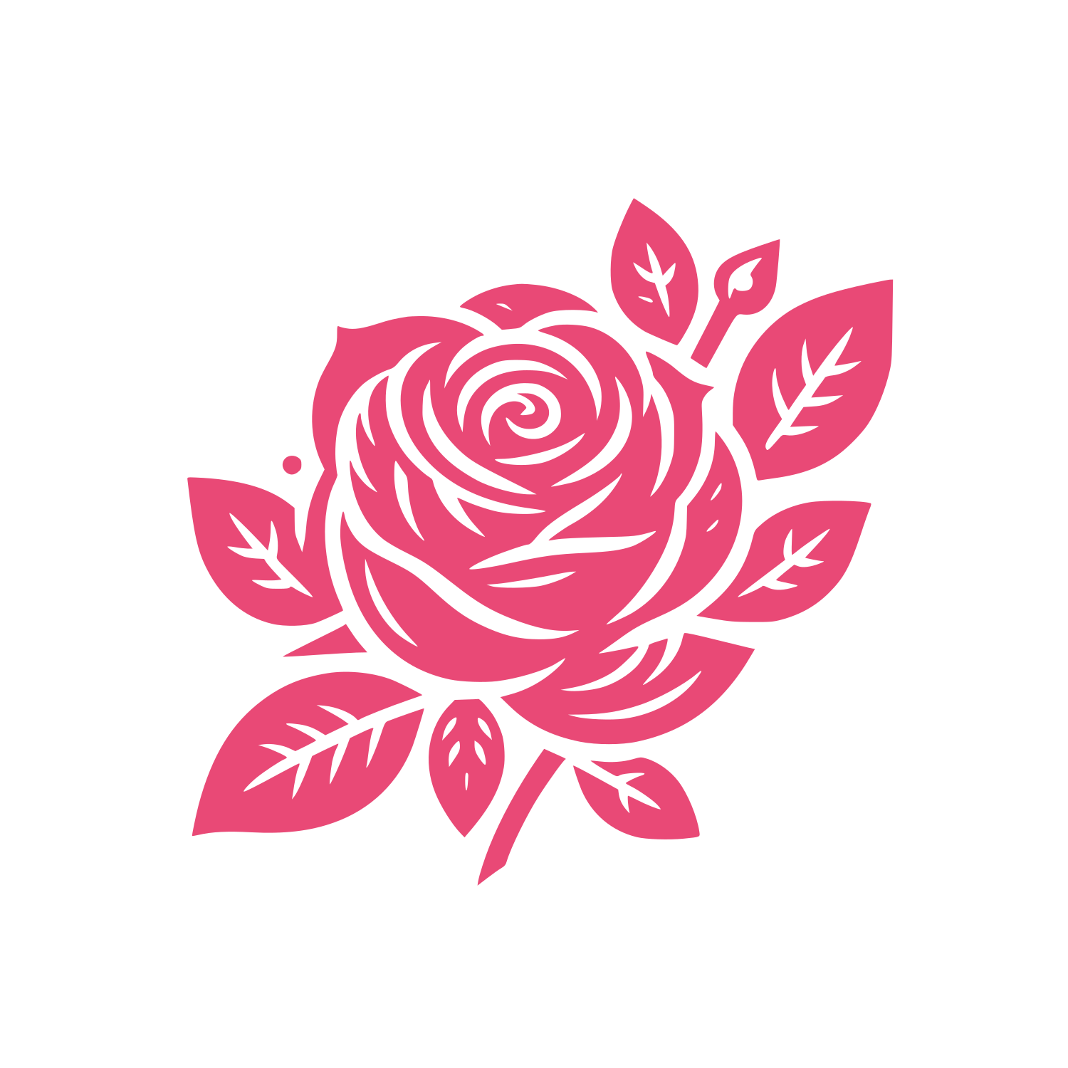 Detailed Rose Blossom Logo #E94976