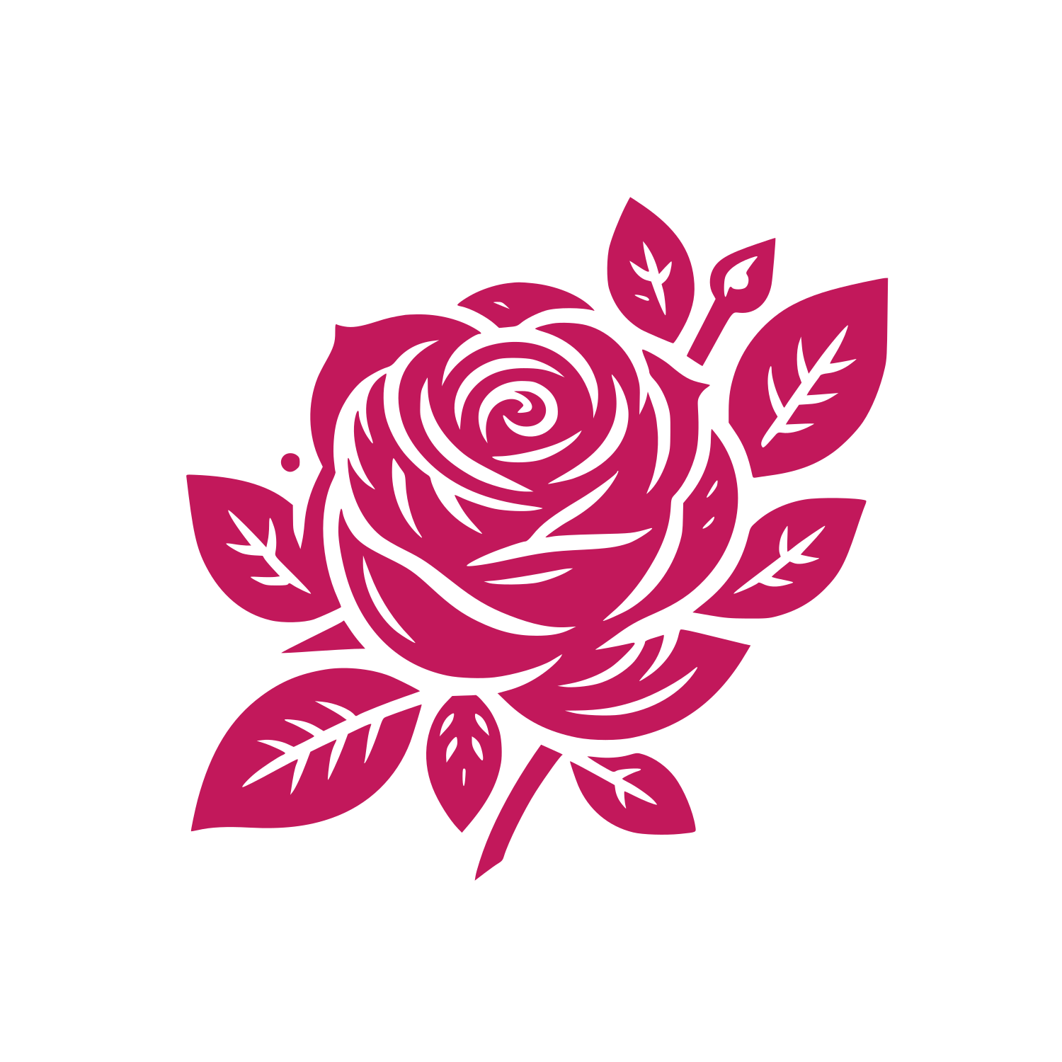 Detailed Rose Blossom Logo #C2185B