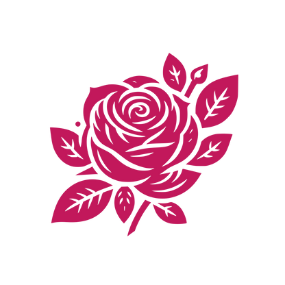 Detailed Rose Blossom Logo #C2185B