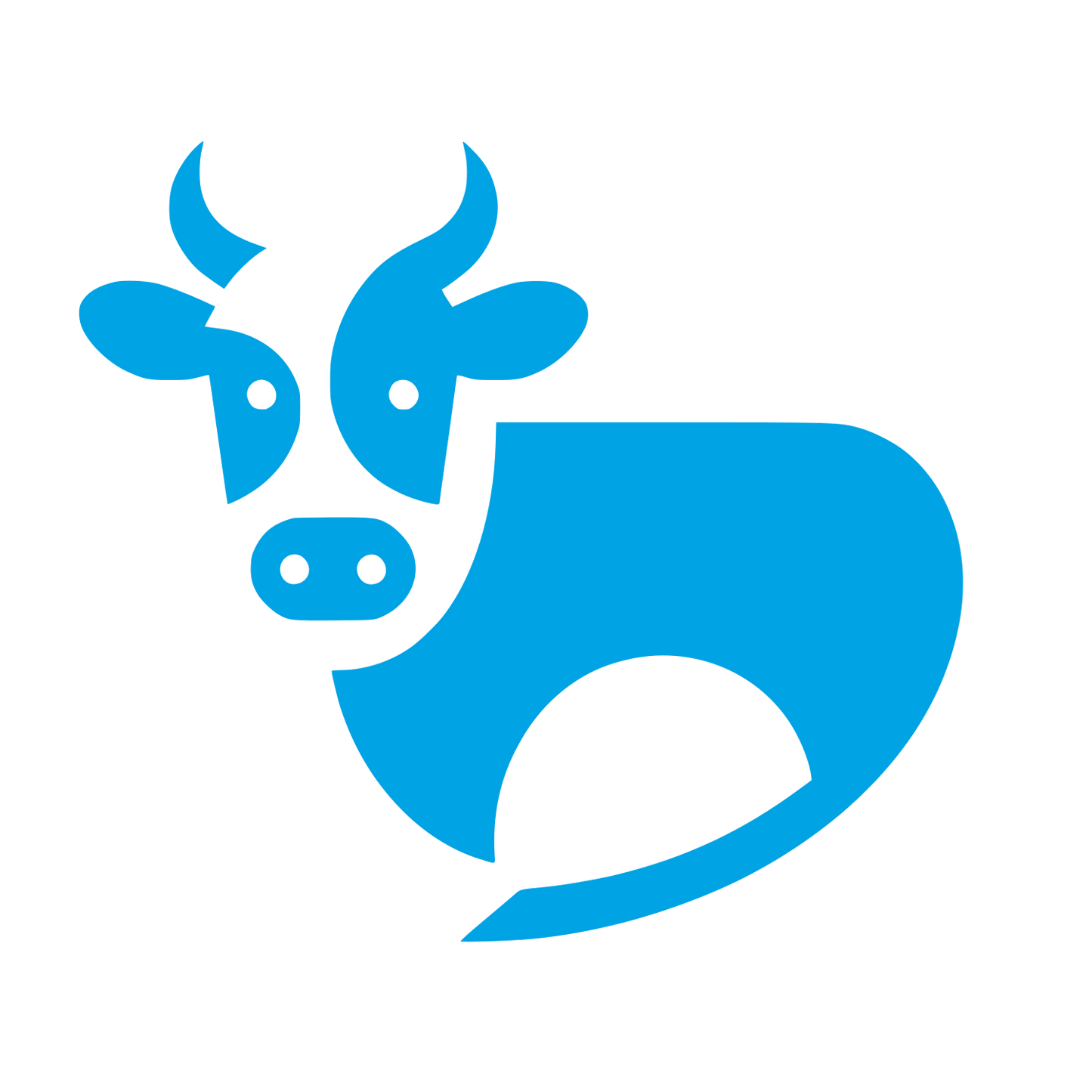 Cow Logo Design #00a3e4