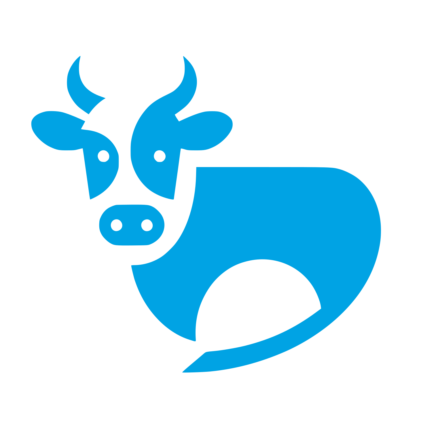 Cow Logo Design #00a3e4