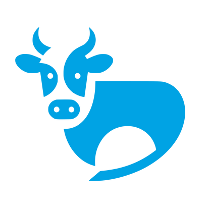 Cow Logo Design #00a3e4