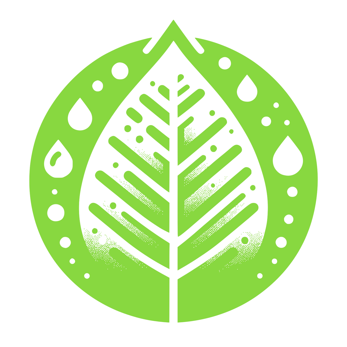 Leaf Water Droplet Logo #88D840