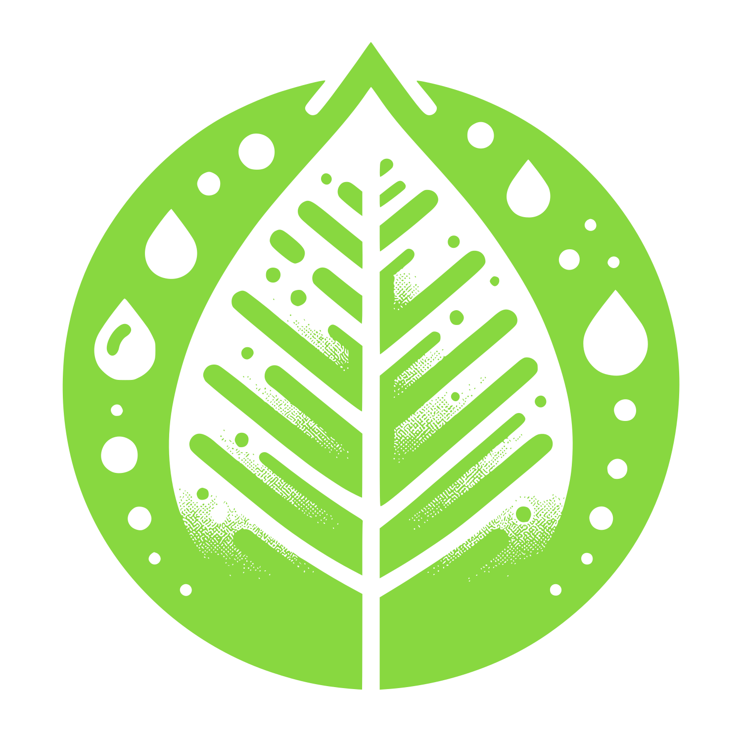 Leaf Water Droplet Logo #88D840