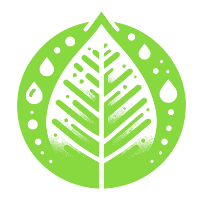 Leaf Water Droplet Logo #88D840